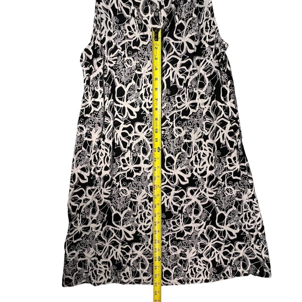 Democracy Sleeveless Shift Dress Black White Floral V-Neck AB Solution Summer 12 - Picture 8 of 8